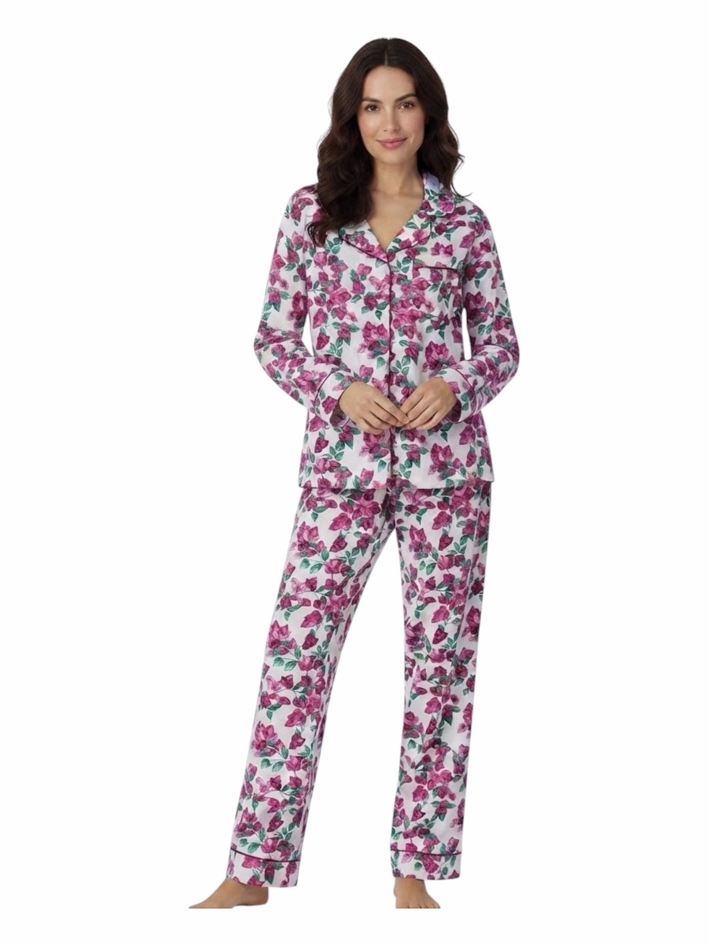 BedHead Pajamas Bougainvillea Cotton Sateen Long Sleeve Pajama Set 🌸 Size Medium